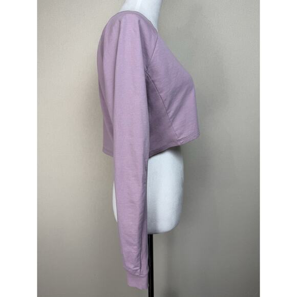 Gym Shark Women’s Lavender Purple Long Sleeve Crop Top Sz M Activewear - Picture 5 of 14